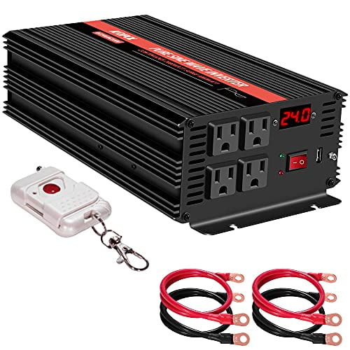 KRIPOL 3000 Watt Pure sine Wave Inverter 12v DC to 110v AC Car Power Inverter with 4 AC Outlets & 1 USB Output Power Battery Converter-Peak Power 6000W KRIPOL 3000 Watt Pure sine Wave Inverter 12v DC to 110v AC Car Power Inverter with 4 AC Outlets & 1 USB Output Power Battery Converter-Peak Power 6000W